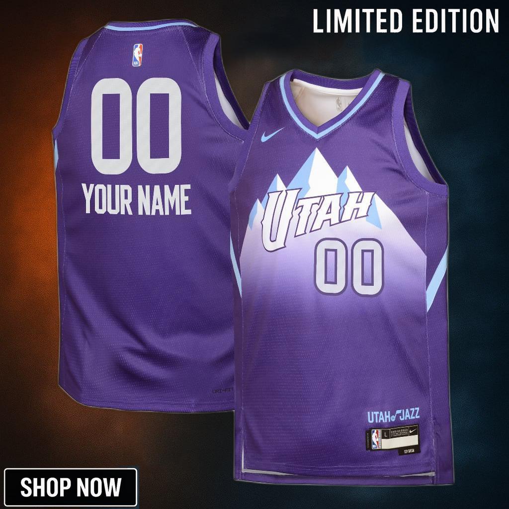 Utah Jazz Nike City Edition Swingman Jersey - Custom Youth