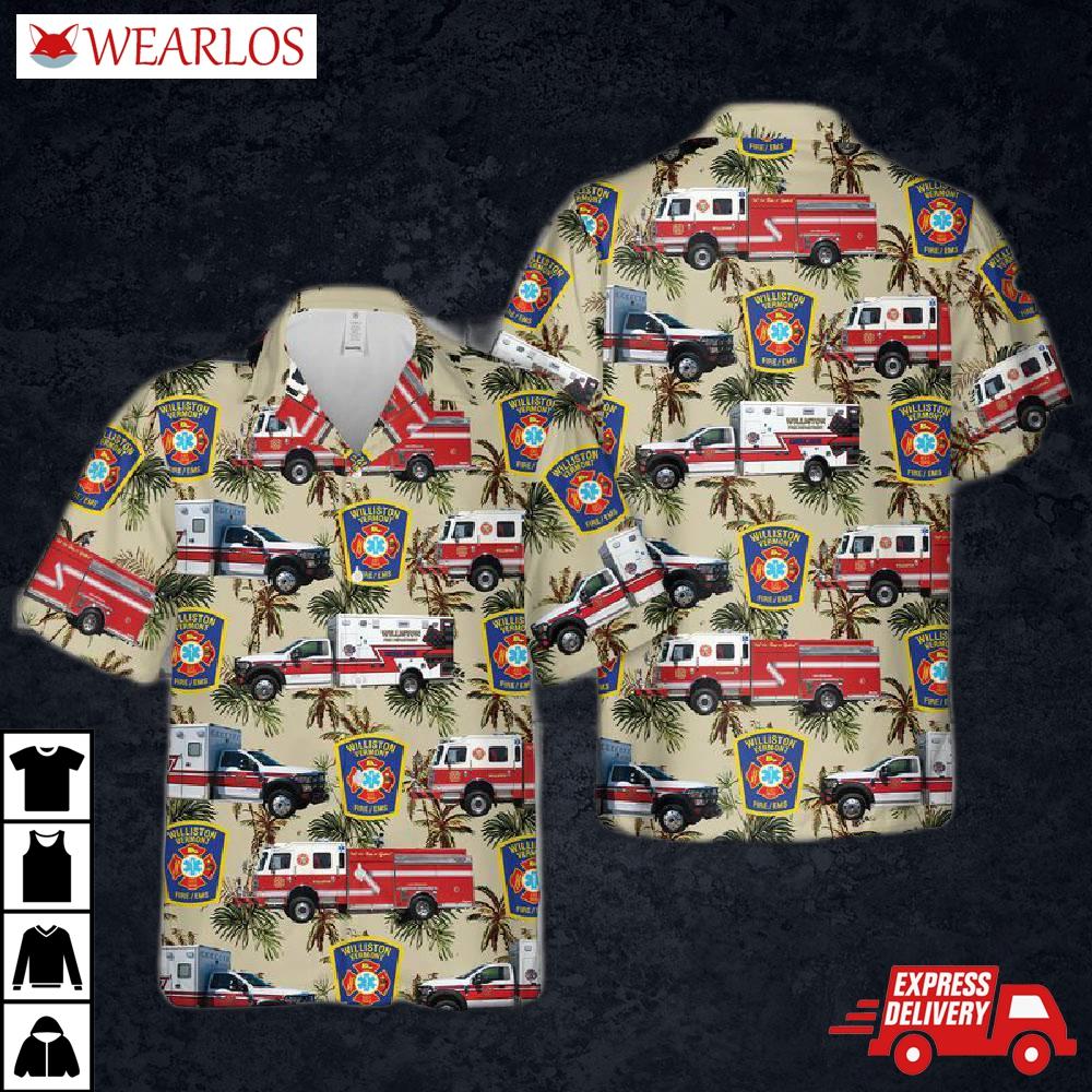 Vermont Williston Fire Department Hawaiian Shirt
