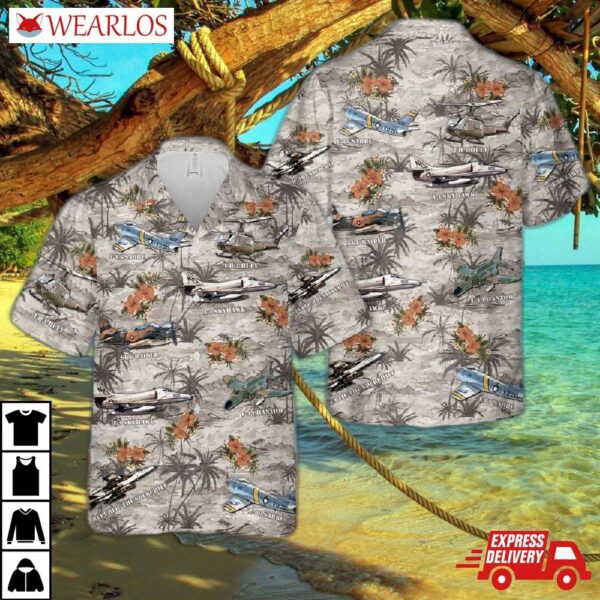 Vietnam Aircraft & Huey Helicopter Hawaiian Shirt