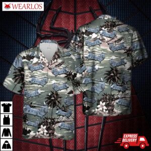 Vietnam Era Ch-46 Sea Knight Helicopter Hawaiian Shirt