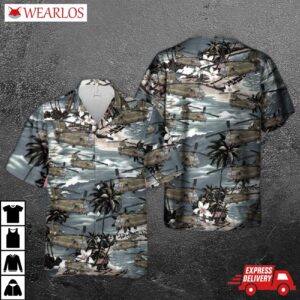 Vietnam Era Ch-47 Chinook Helicopter Hawaiian Shirt