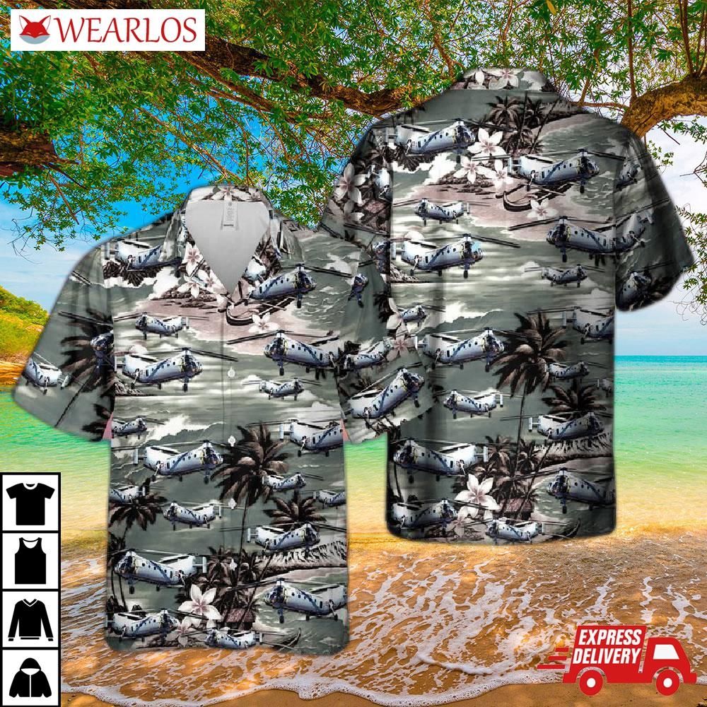Vietnam Era Piasecki H-21 Helicopter Hawaiian Shirt