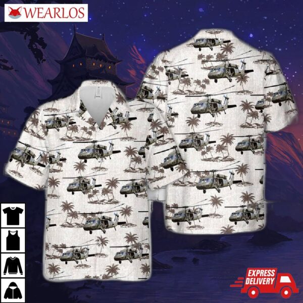 Vietnam Era Uh-60 Blackhawk Helicopter Hawaiian Shirt