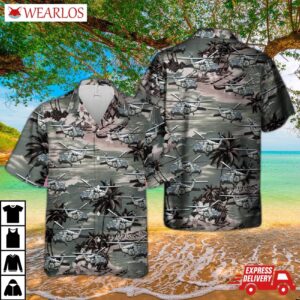 Vietnam Era Uh-60 Blackhawk Helicopter Hawaiian Shirt