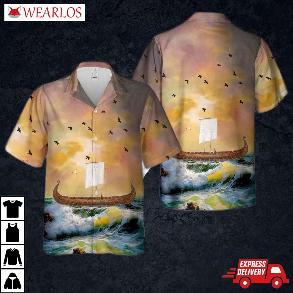 Viking Longboat Hawaiian Shirt