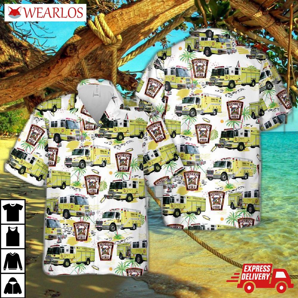 Virginia Henrico County Fire Department Hawaiian Shirt