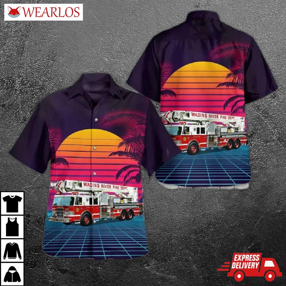 Wading River, New York, River Fire Department Hawaiian Shirt