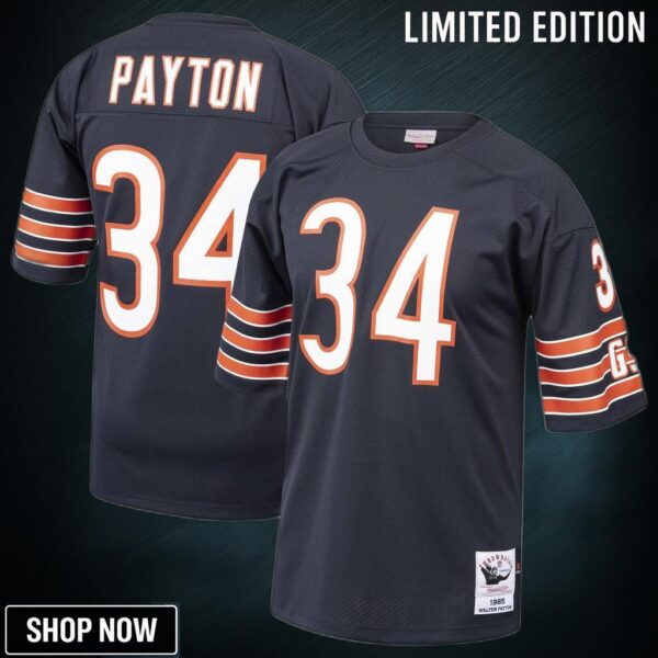 Walter Payton Chicago Bears Mitchell And Ness 1985 Authentic Throwback Retired Player Jersey Navy Nfl