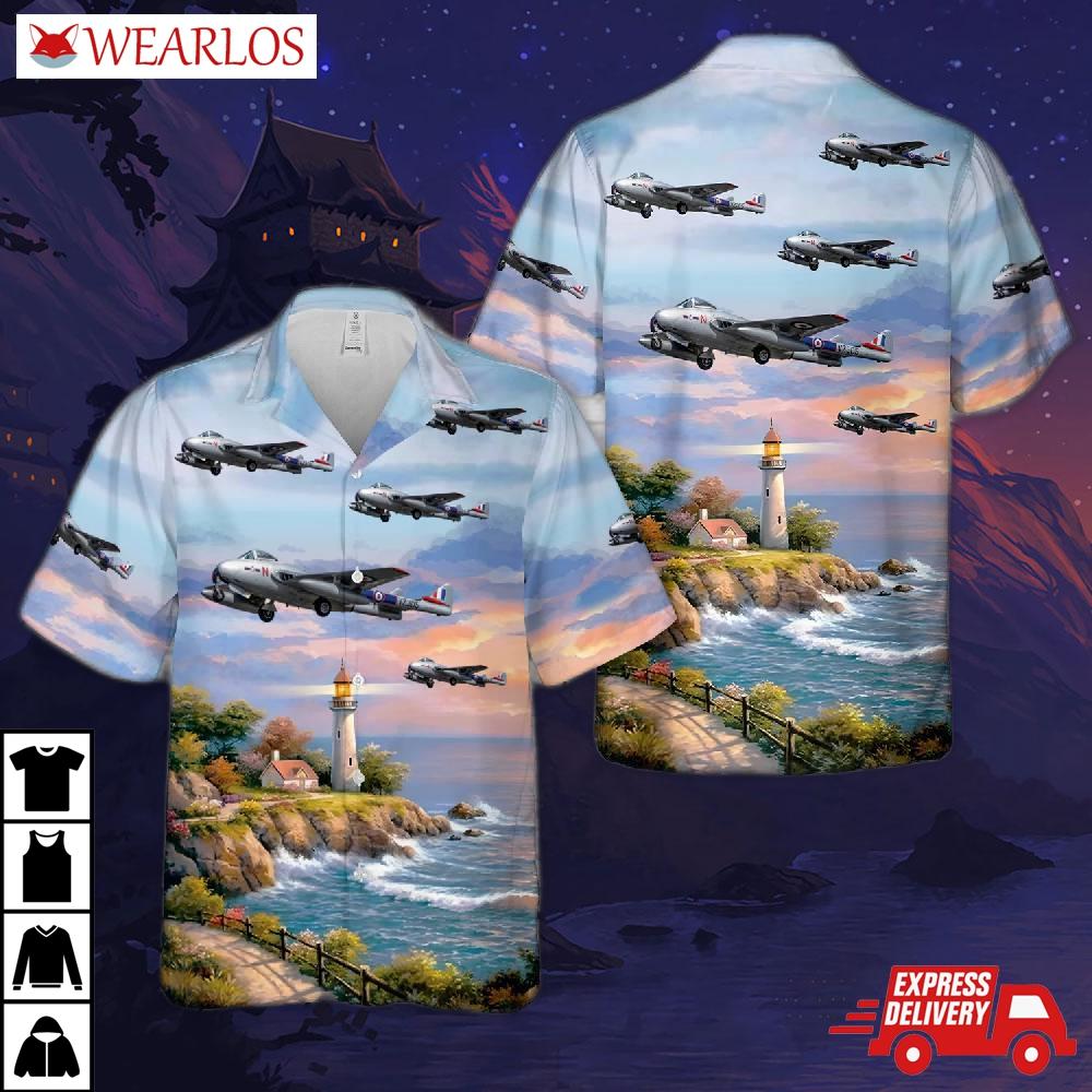 Warbirds Of Norway De Havilland Dh-100 Vampire Fb.6 Hawaiian Shirt