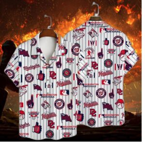 Washington Nationals Island Wave Hawaiian Shirt