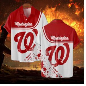 Washington Nationals Sunset Palms Hawaiian Shirt
