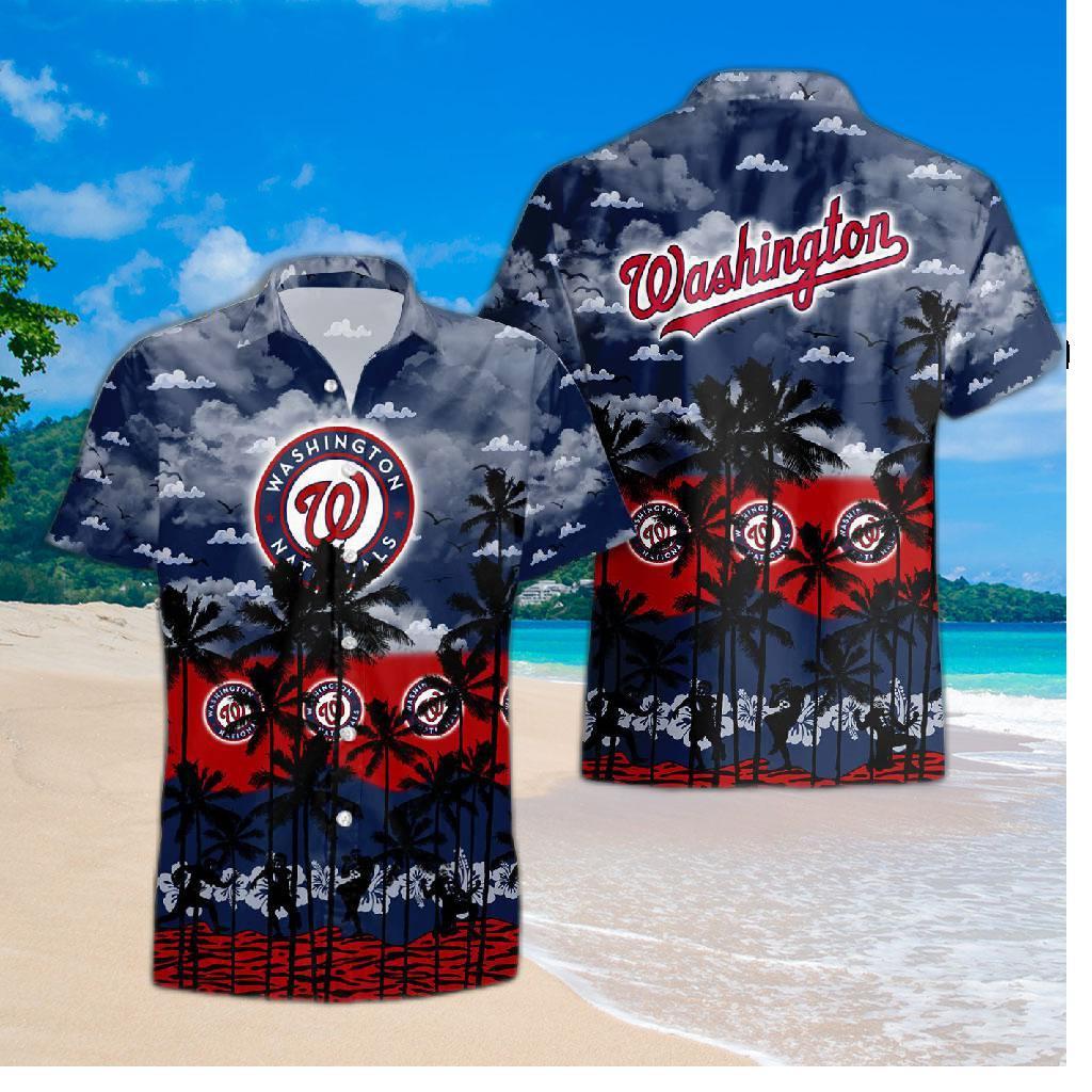 Washington Nationals Sunset Shore Hawaiian Shirt