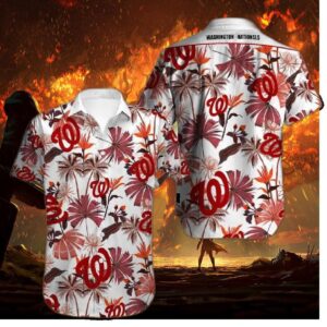 Washington Nationals Sunset Waves Hawaiian Shirt