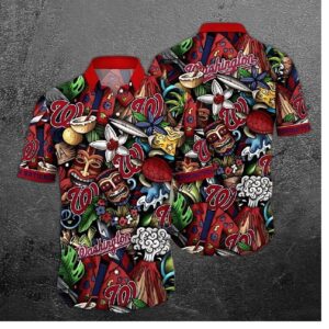 Washington Nationals Tropical Splash Hawaiian Shirt