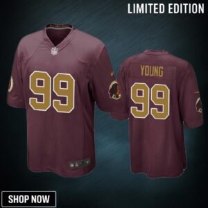 Washington Redskins Chase Young Burgundy 2025 Nfl Draft Alternate Game Jersey