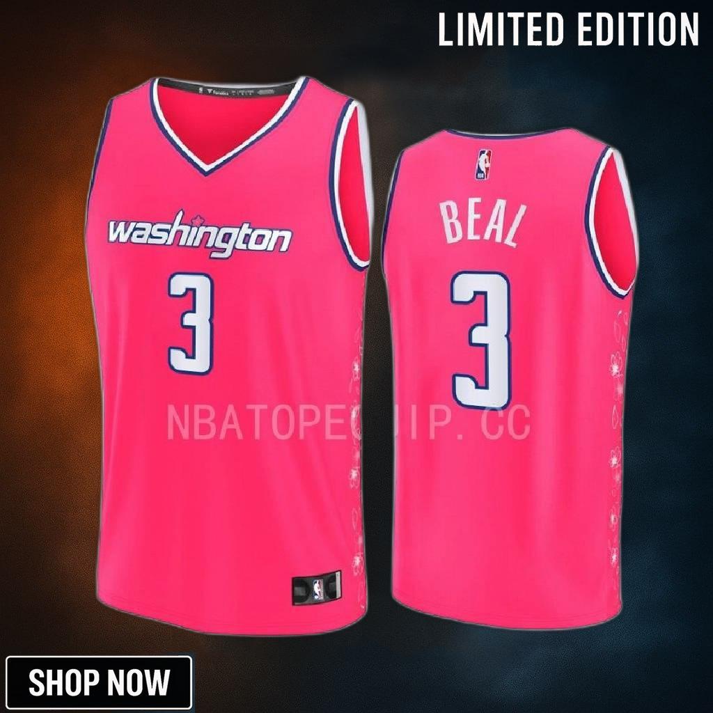 Washington Wizards 3 Bradley Beal City Edition Jersey -23 Fastbreak Pink