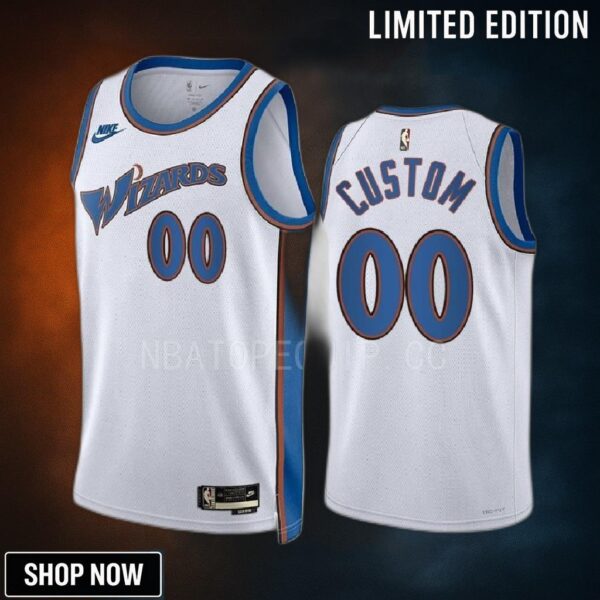 Washington Wizards Custom 00 -23 Classic Edition White Jersey Swingman
