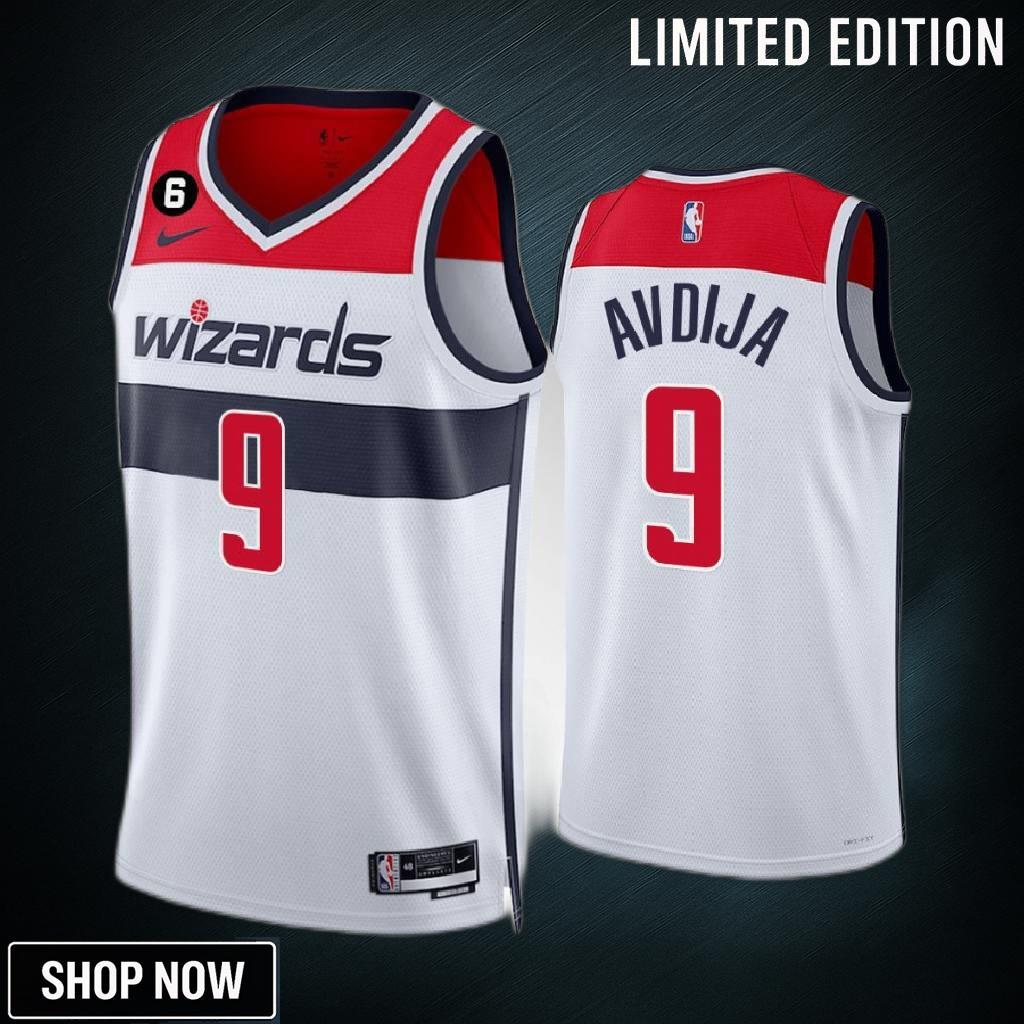 Washington Wizards Deni Avdija 9 White Association Edition Men Jersey -23 Swingman