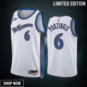 Washington Wizards Kristaps Porzingis 6 -23 Classic Edition White Jersey Swingman