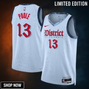 Washington Wizards Nike City Edition Swingman Jersey - Blue Jordan Poole Unisex