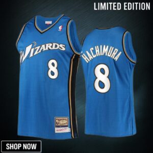 Washington Wizards Rui Hachimura 8 Blue Hardwood Classics Men Jersey