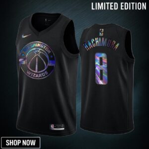 Washington Wizards Rui Hachimura 8 Jersey Iridescent Holographic Black Limited Edition