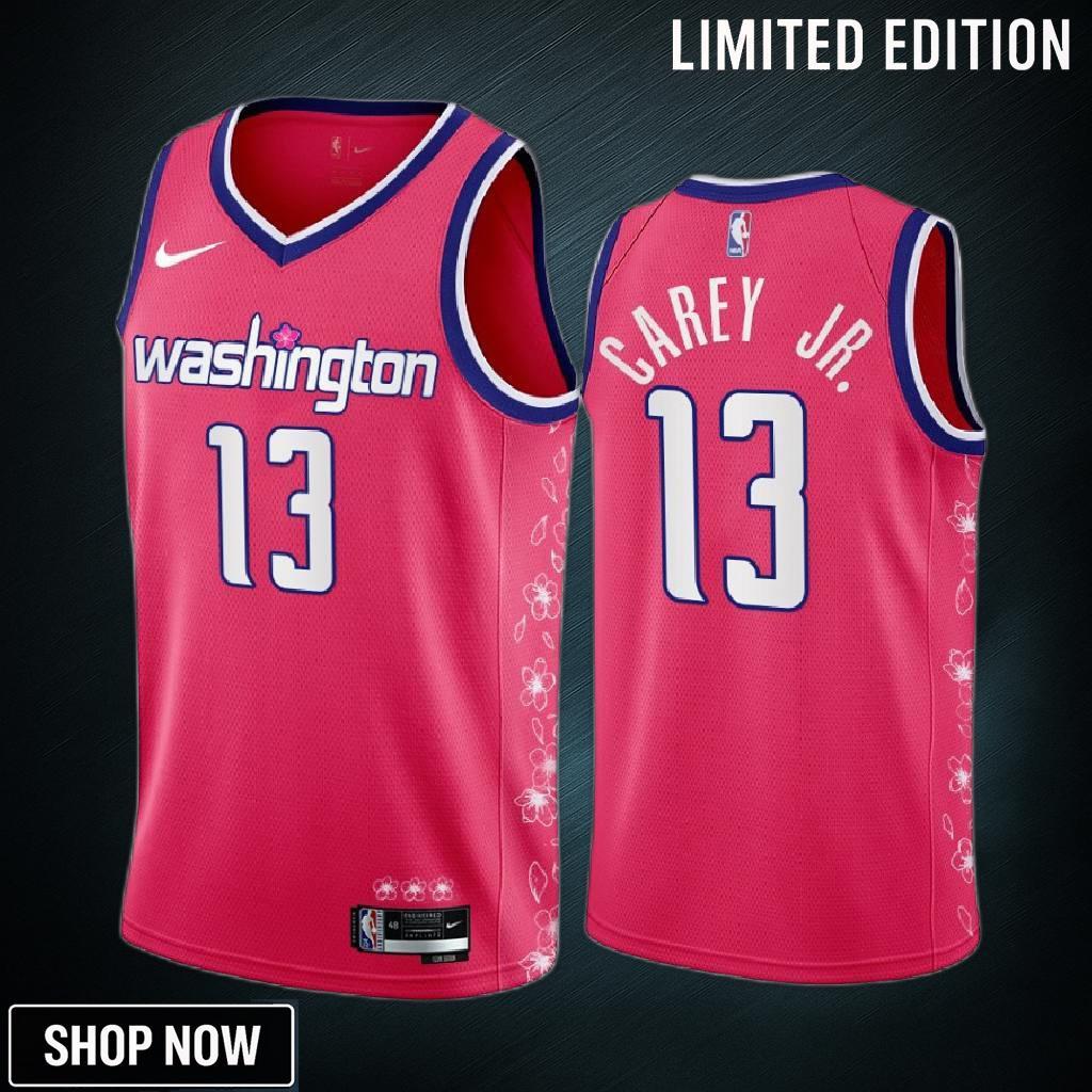 Washington Wizards Vernon Carey Jr. 13 -23 Cherry Blossom City Pink Jersey Swingman