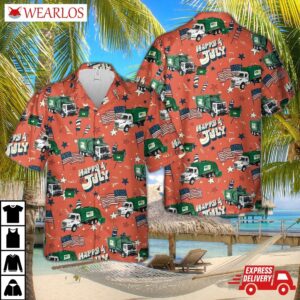 Waste Management Garbage Truck, 4th Of July Hawaiian Shirt