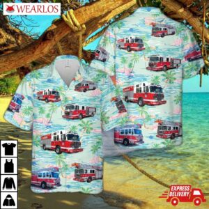 Waterbury City Connecticut Fire Department Hawaiian Shirt