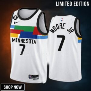 Wendell Moore Jr. 7 Minnesota Timberwolves City Edition White Men Jersey -23 Swingman