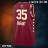 Western Conference Jordan Brand All-star Swingman Jersey - Crimson Kevin Durant Unisex