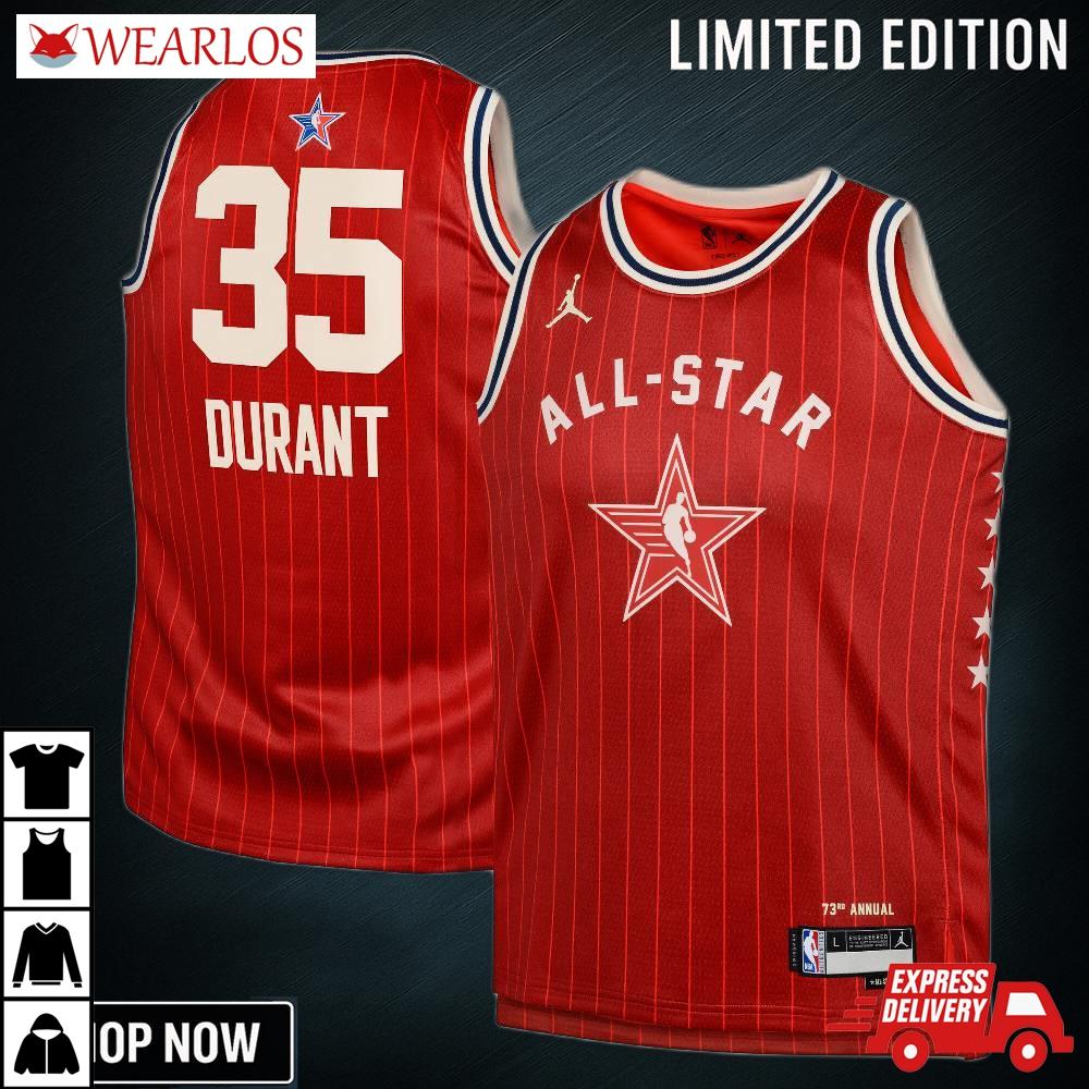 Western Conference Jordan Brand All-star Swingman Jersey - Crimson Kevin Durant Youth