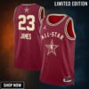 Western Conference Jordan Brand All-star Swingman Jersey - Crimson Lebron James Unisex