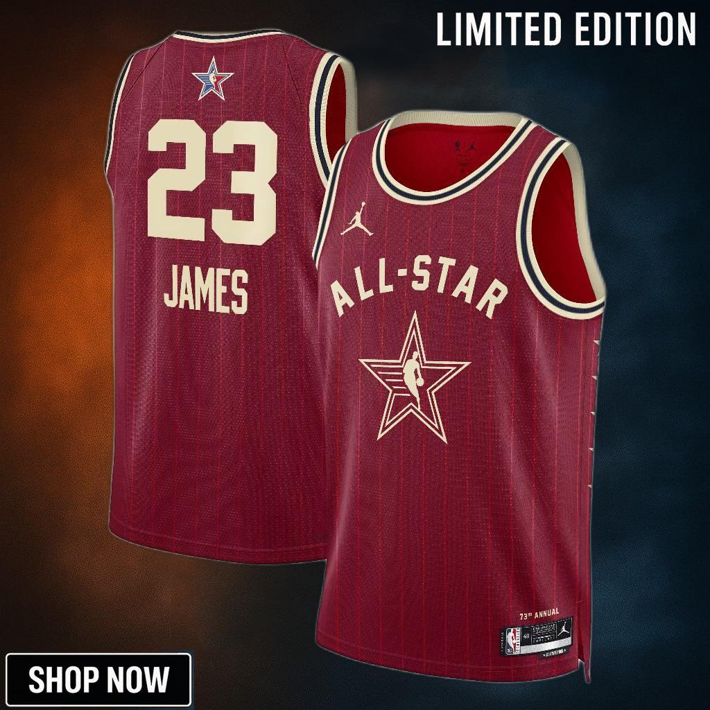 Western Conference Jordan Brand All-star Swingman Jersey - Crimson Lebron James Unisex