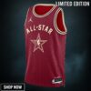 Western Conference Jordan Brand All-star Swingman Jersey - Crimson Lebron James Unisex