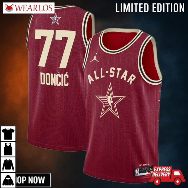 Western Conference Jordan Brand All-star Swingman Jersey - Crimson Luka Doncic Unisex