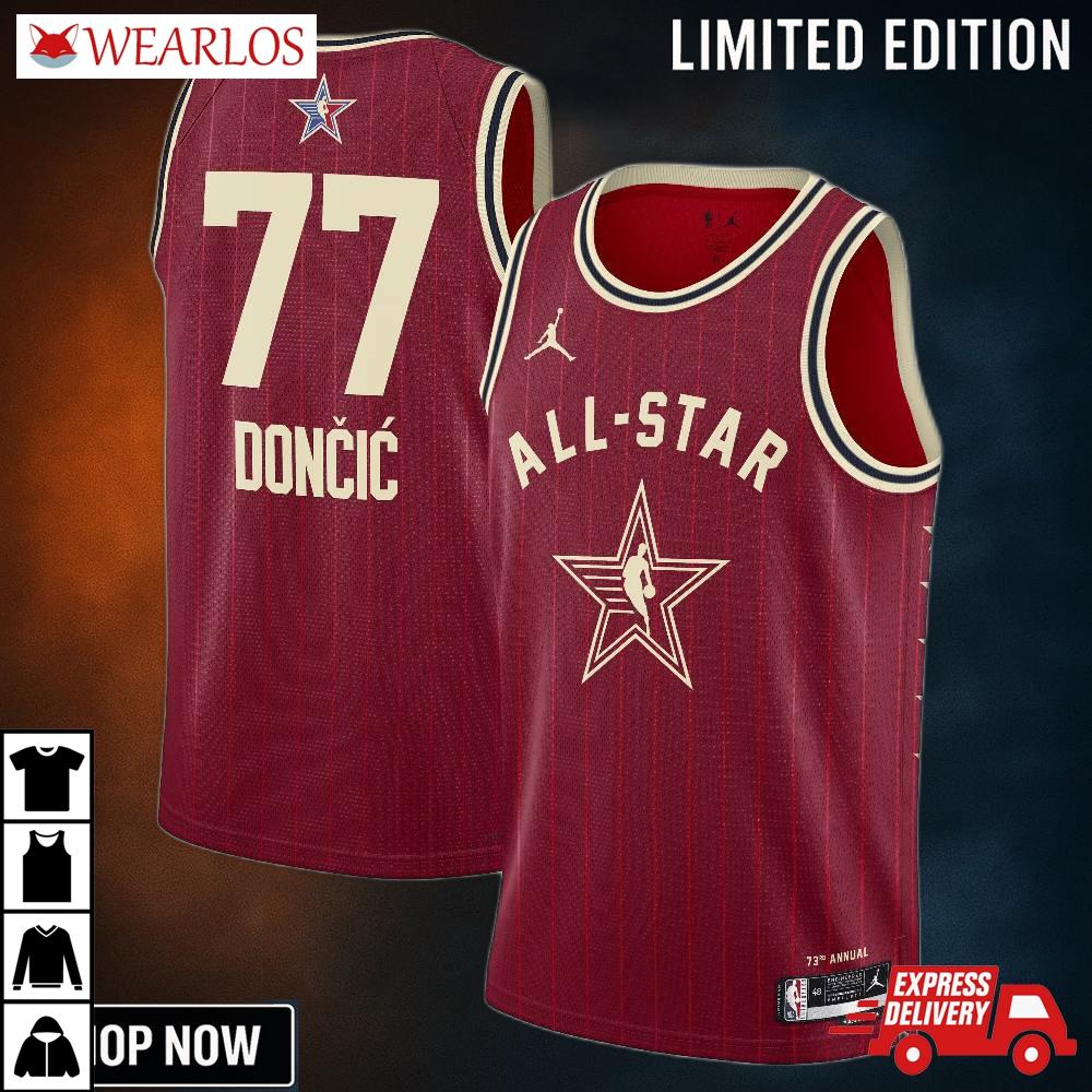 Western Conference Jordan Brand All-star Swingman Jersey - Crimson Luka Doncic Unisex