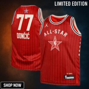 Western Conference Jordan Brand All-star Swingman Jersey - Crimson Luka Doncic Youth