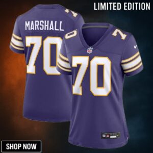 Women Minnesota Vikings #70 Jim Marshall Classic Retired Player Jersey - Purple