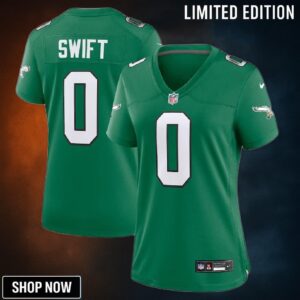 Women Philadelphia Eagles #0 D'andre Swift Alternate Game Jersey - Kelly Green