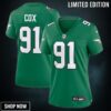 Women Philadelphia Eagles #91 Fletcher Cox Alternate Game Jersey - Kelly Green