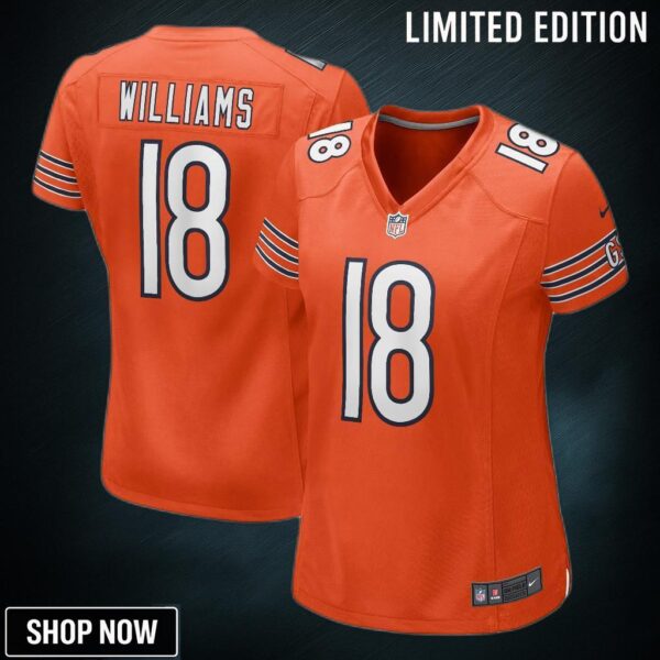 Women's Chicago Bears Caleb Williams Nike Orange Alternate Game Jersey