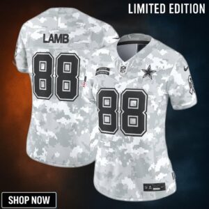 Women's Dallas Cowboys Ceedee Lamb Nike Arctic Camo Salute To Service Limited Jersey