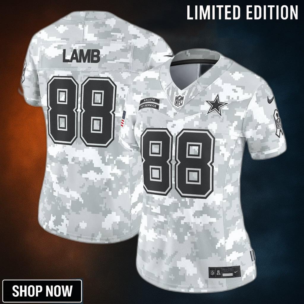 Women's Dallas Cowboys Ceedee Lamb Nike Arctic Camo Salute To Service Limited Jersey