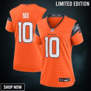 Women's Denver Broncos Bo Nix Nike Orange Game Jersey