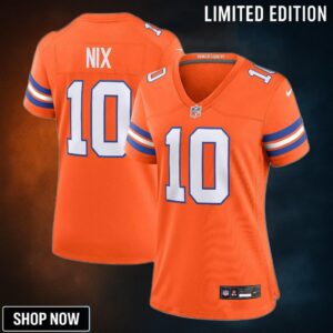 Women's Denver Broncos Bo Nix Nike Orange Mile High Collection 1977 Throwback Player Game Jersey