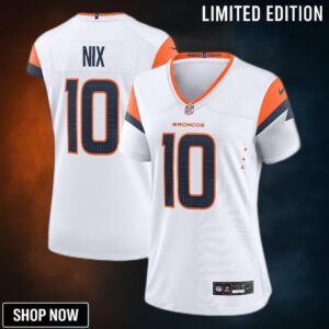 Women's Denver Broncos Bo Nix Nike White Game Jersey