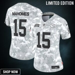 Women's Kansas City Chiefs Patrick Mahomes Nike Arctic Camo Salute To Service Limited Jersey