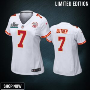 Womens Kansas City Chiefs Harrison Butker White Super Bowl Liv Game Jersey