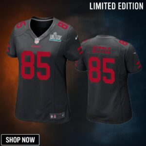 Womens San Francisco 49ers George Kittle Black Super Bowl Liv Game Jersey